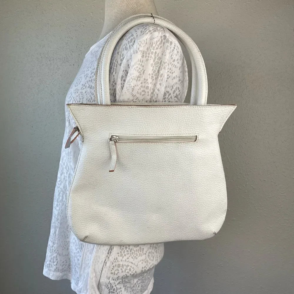White Faux Leather Handbag EUC